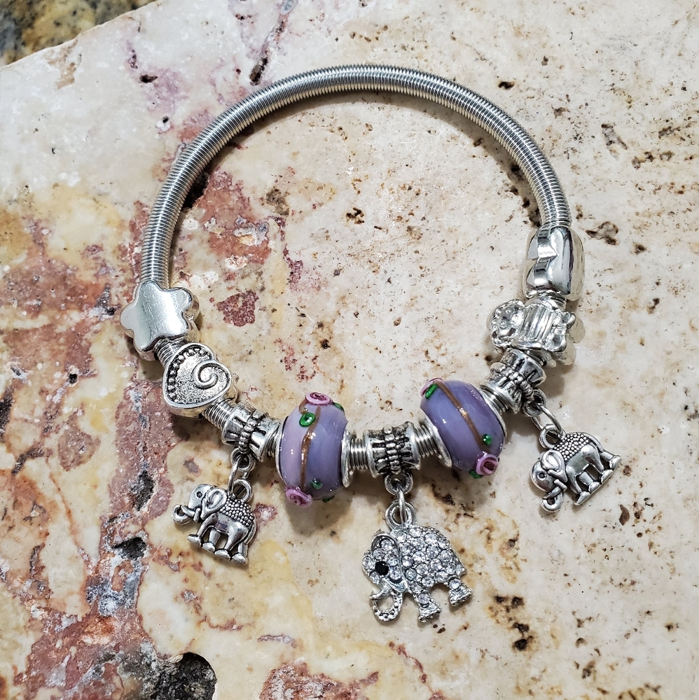 Stretchy Metal Lucky Charm Bracelet